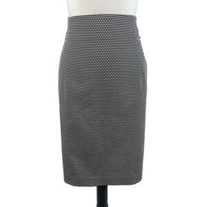 Worthington Skirt size 16 Black White Dots Straight Pencil Knee Stretch Career
